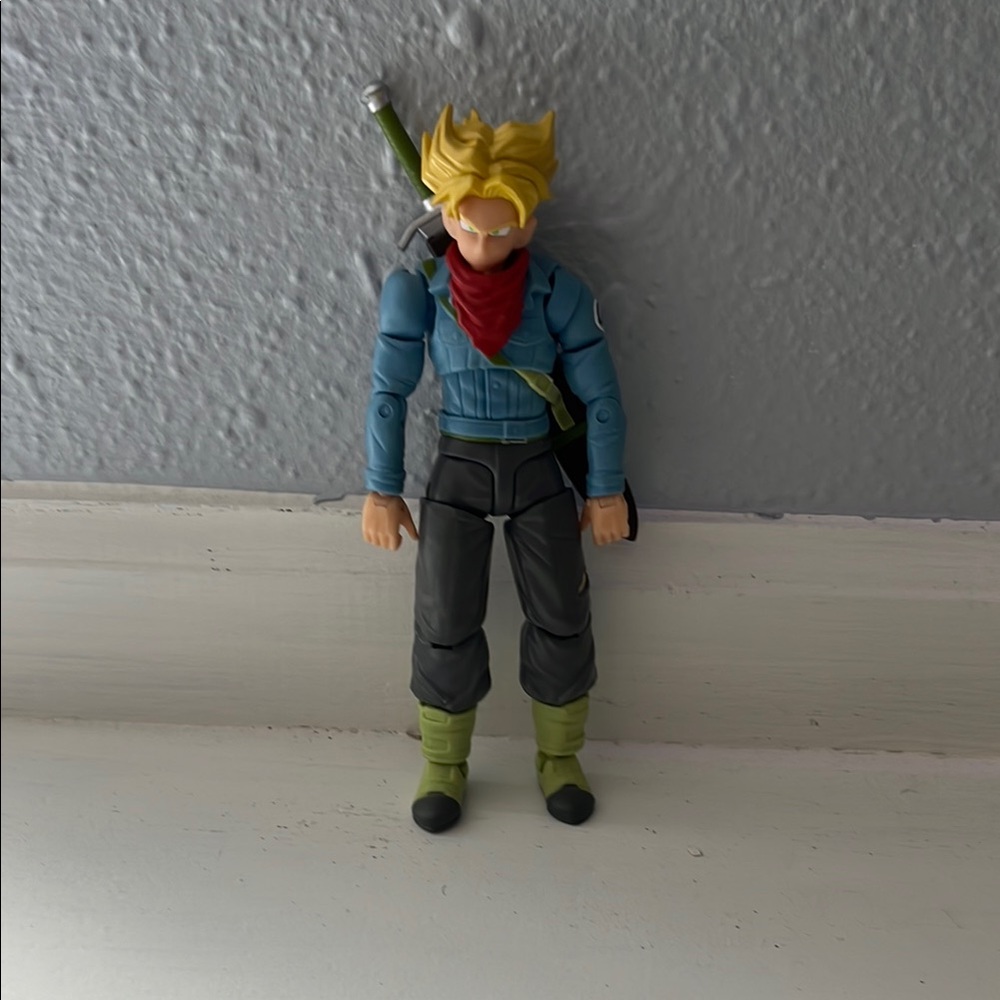 Action Figure with Sword - Blue and Black